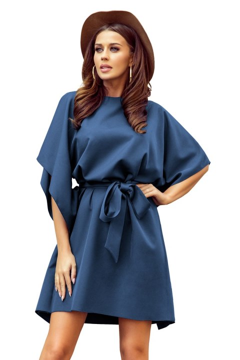 287-7 SOFIA Sukienka motyl - NIEBIESKA 287-7 SOFIA Sukienka motyl - NIEBIESKA